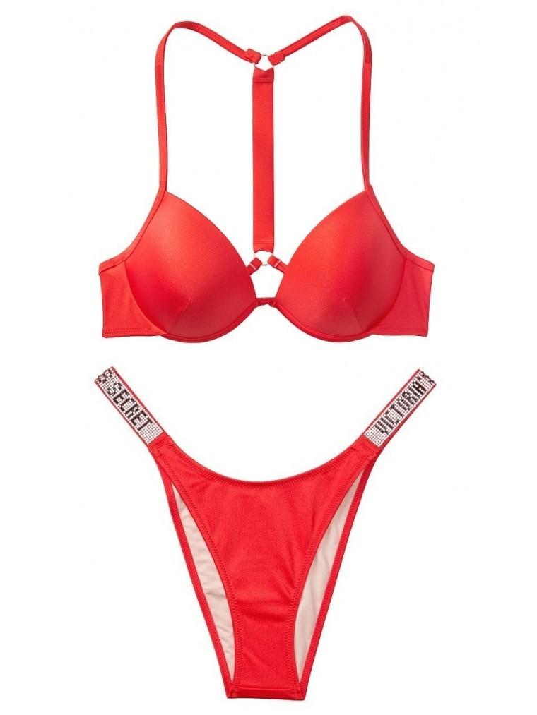 Купальник раздельный Push-up Victoria's Secret 11187480 75С Красный (28-38) - фото 3