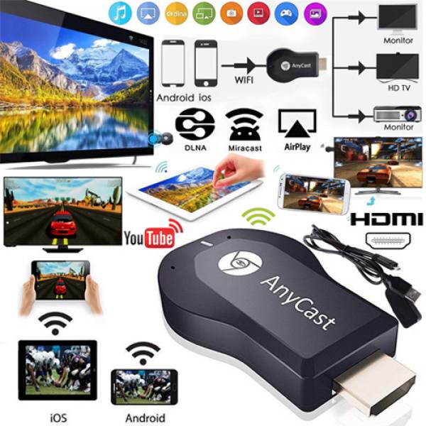 Медиаплеер беспроводной AnyCast M4 Plus TV WiFi HDMI ретранслятор Черный - фото 3