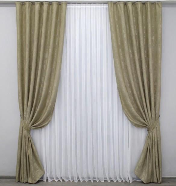 Комплект штор Sultan XO жаккард 1,5х2,7 м 2 шт. Золотистый (1284ш) - фото 1 Комплект штор Sultan XO жаккард 1,5х2,7 м 2 шт. Золотистый (1284ш) - фото 1
