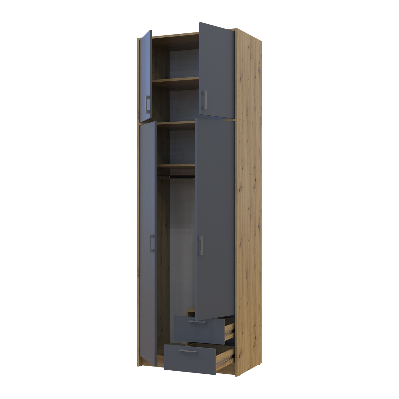 Антресоль висока Doros Ронді 2 ДСП 82х52х65 см Дуб Артізан/Графітовий (41516180) - фото 6 Антресоль висока Doros Ронді 2 ДСП 82х52х65 см Дуб Артізан/Графітовий (41516180) - фото 6