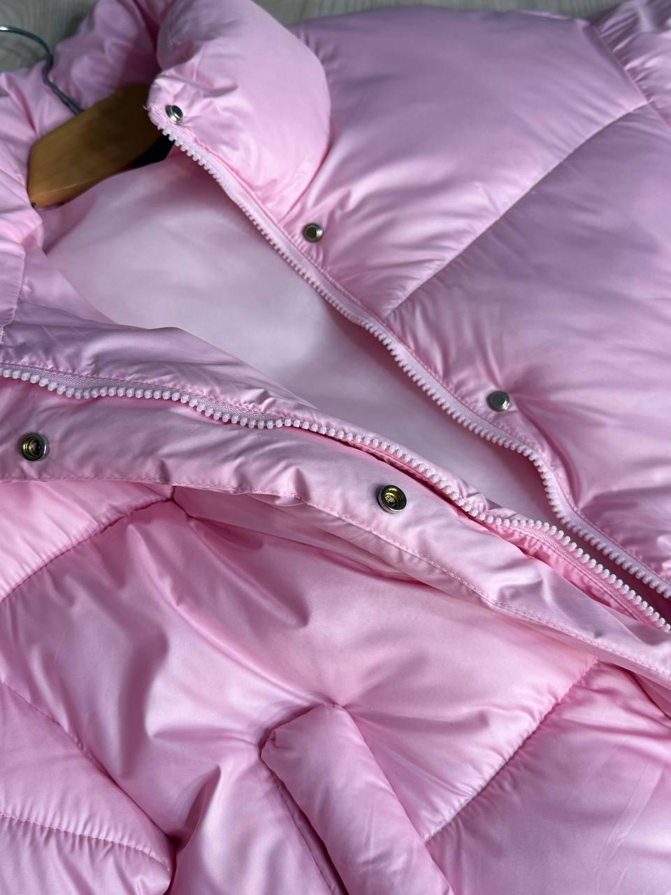Куртка женская HAIZIYUAN 8606 короткая пуффер с воротником XL Розовый (4785) - фото 5 Куртка женская HAIZIYUAN 8606 короткая пуффер с воротником XL Розовый (4785) - фото 5