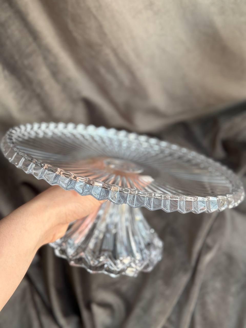 Тортовщица на ножке YIWU Nordic из хрустального стекла Прозрачный (HP-19-138) - фото 4 Тортовщица на ножке YIWU Nordic из хрустального стекла Прозрачный (HP-19-138) - фото 4