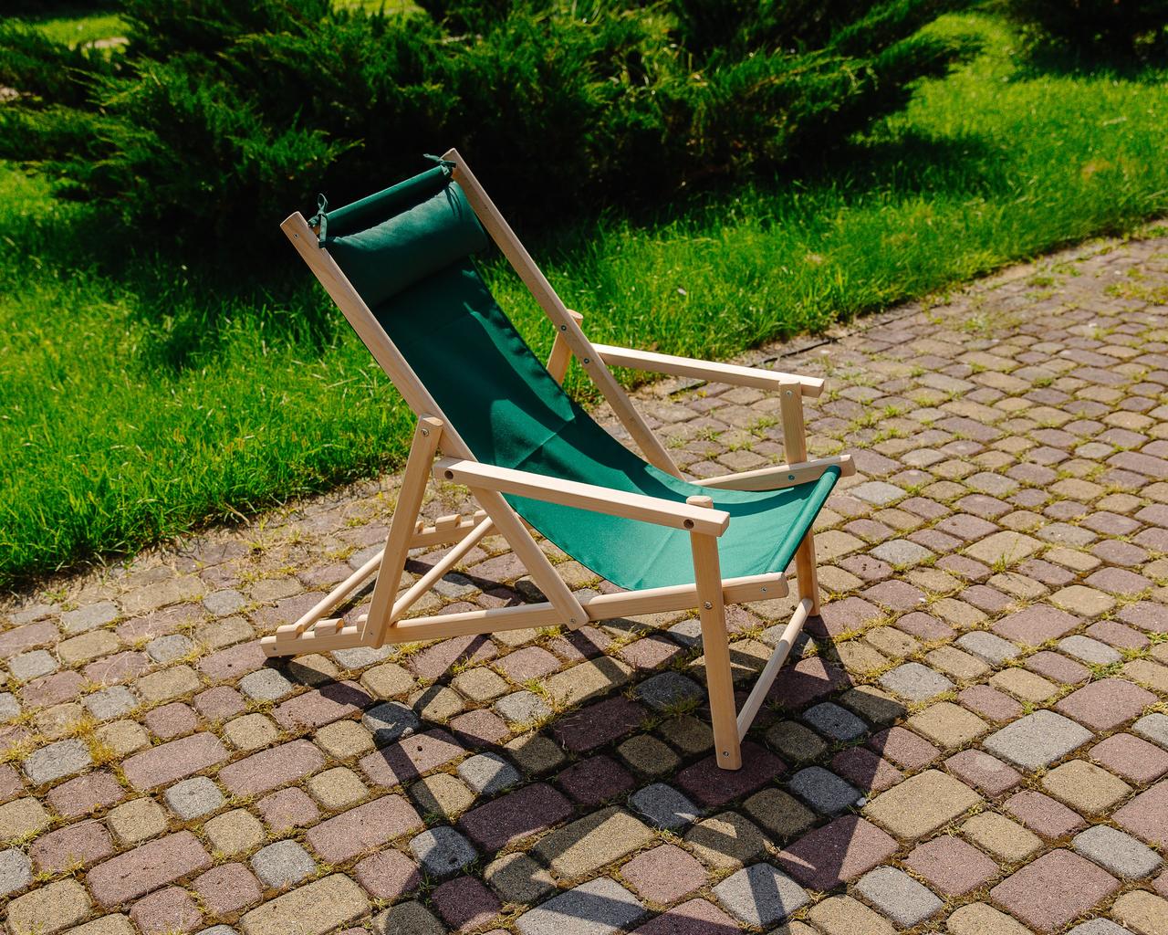 Шезлонг деревянный XRmaster раскладной с подлокотниками и подголовником Зеленый (0002361) - фото 4 Шезлонг деревянный XRmaster раскладной с подлокотниками и подголовником Зеленый (0002361) - фото 4