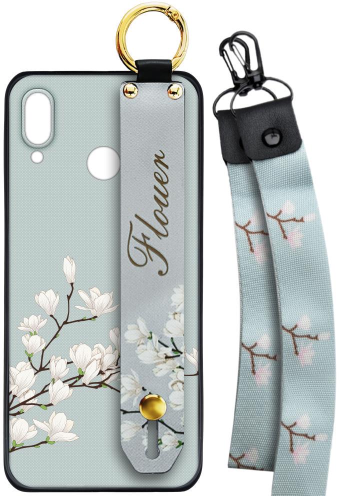 Чохол SHLab для Xiaomi Redmi Note 7 Flower White + два ремінці з карабіном (25856)
