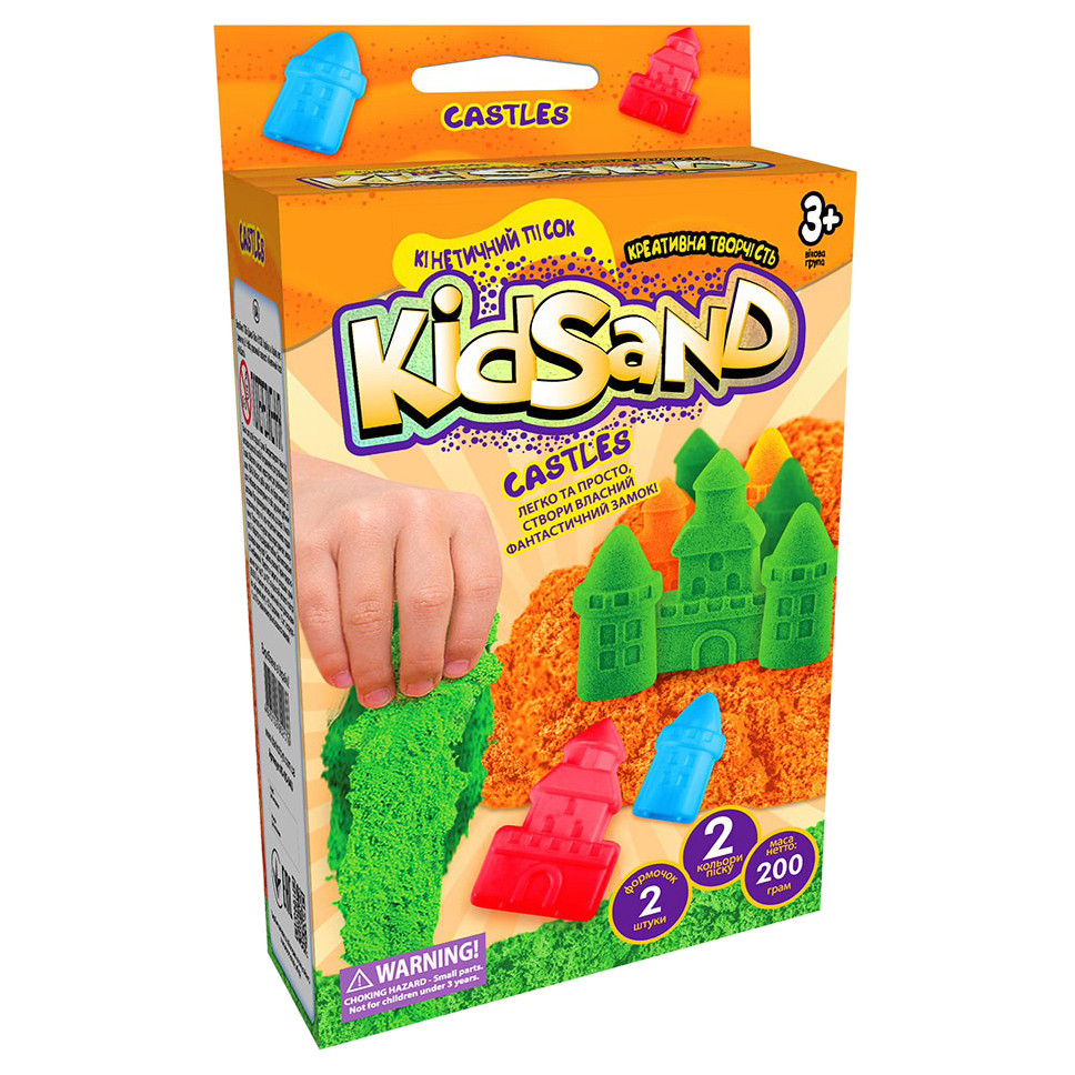 Кінетичний пісок Danko Toys KidSand KS-05-01U в наборі Помаранчеві замки 200 г (RLT14445s26706)