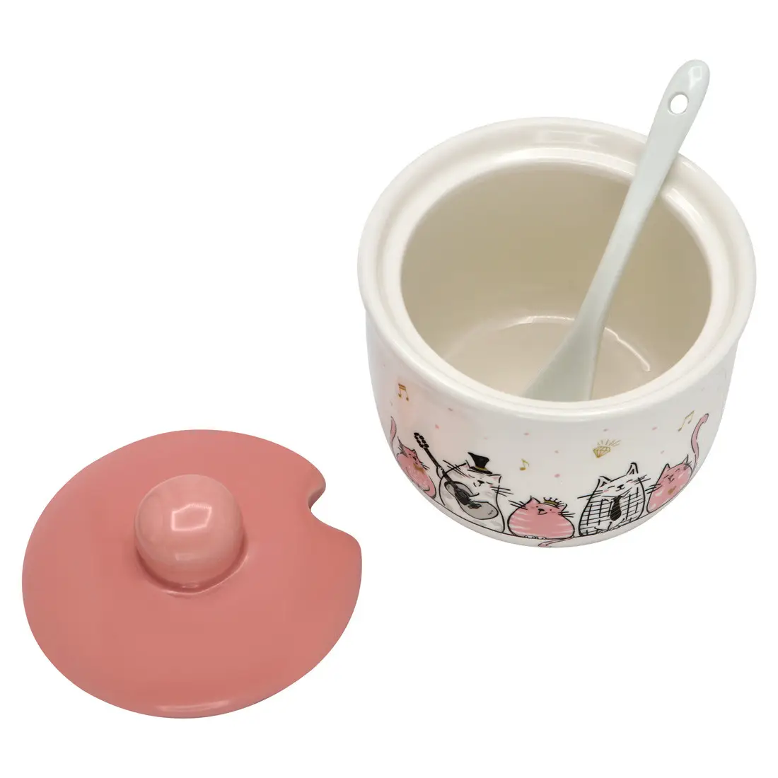 Цукорниця Interos 350 мл з ложкою Cпіваючі котики (ZFC045 SC) - фото 2