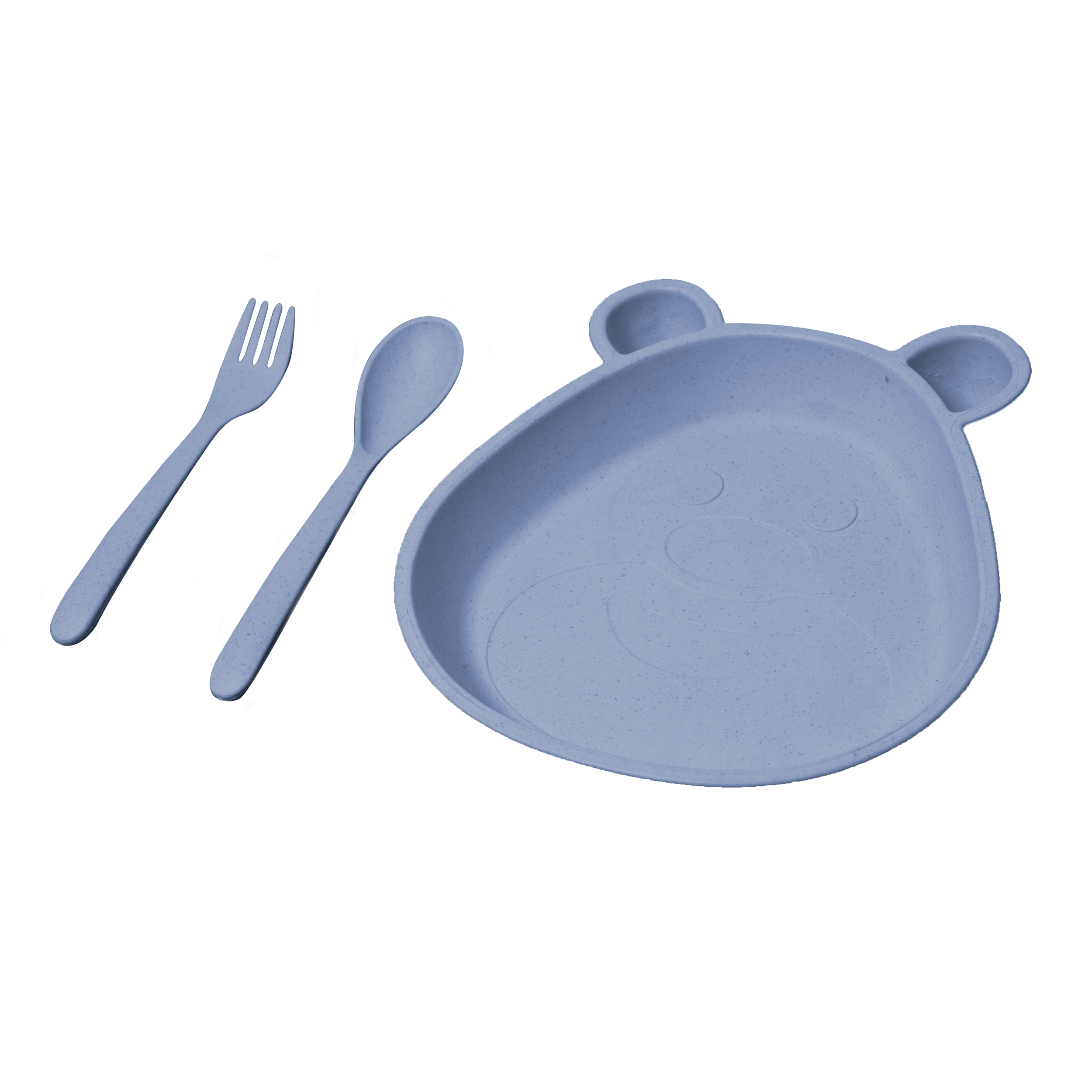 Тарілка дитяча Ведмедик із пресованої соломи пшениці Синій (783)