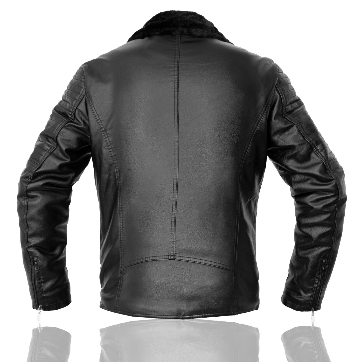 Дубленка-косуха Redskin из натуральной кожи р. 50 Черный (D23NV-EP-50) - фото 4