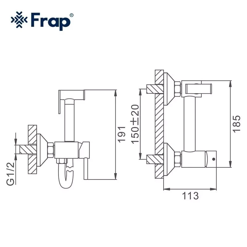 Гигиенический душ Frap F7503-6 Черный Гигиенический душ Frap F7503-6 - фото 6