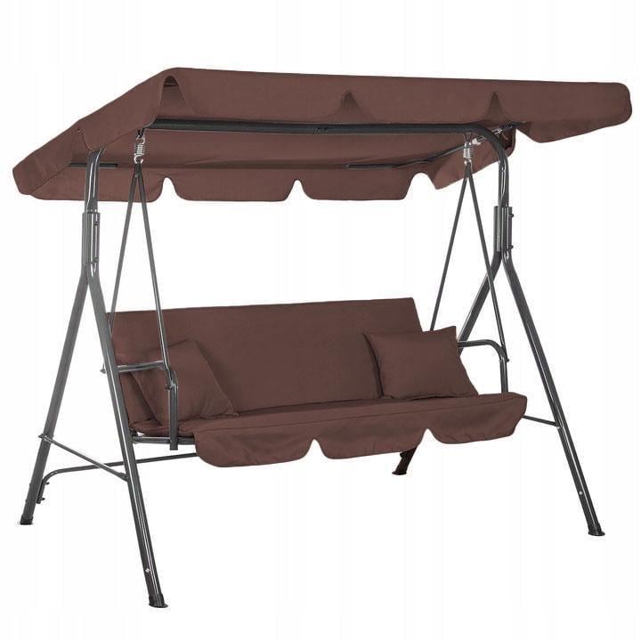 Садовая качель трехместная Fregat RELAX с подушками 2 шт. Коричневый (28433880) - фото 1 Садовая качель трехместная Fregat RELAX с подушками 2 шт. Коричневый (28433880) - фото 1
