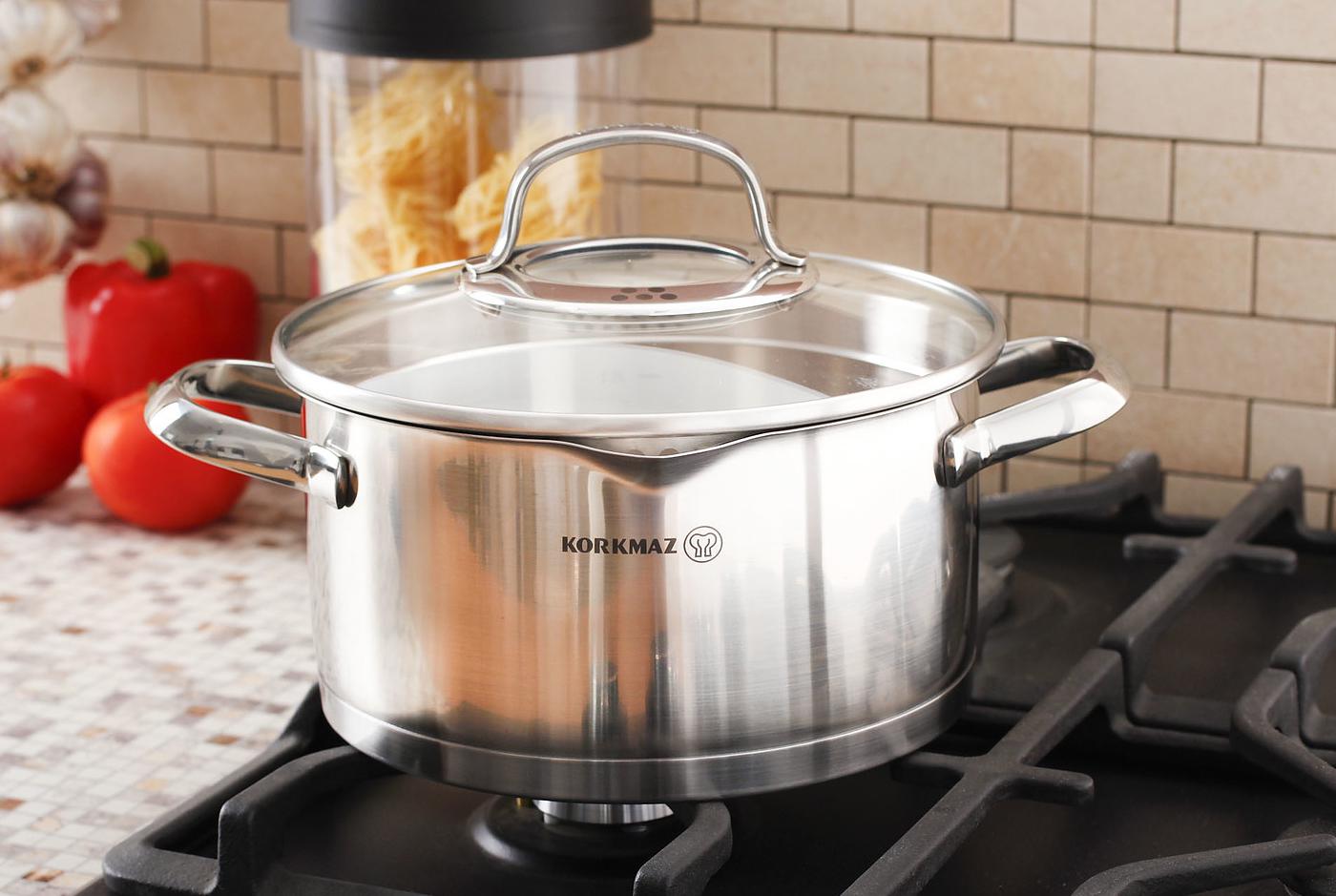 Кастрюля с крышкой Korkmaz steama 24 см 5,5 л (a1992) - фото 3 Кастрюля с крышкой Korkmaz steama 24 см 5,5 л (a1992) - фото 3