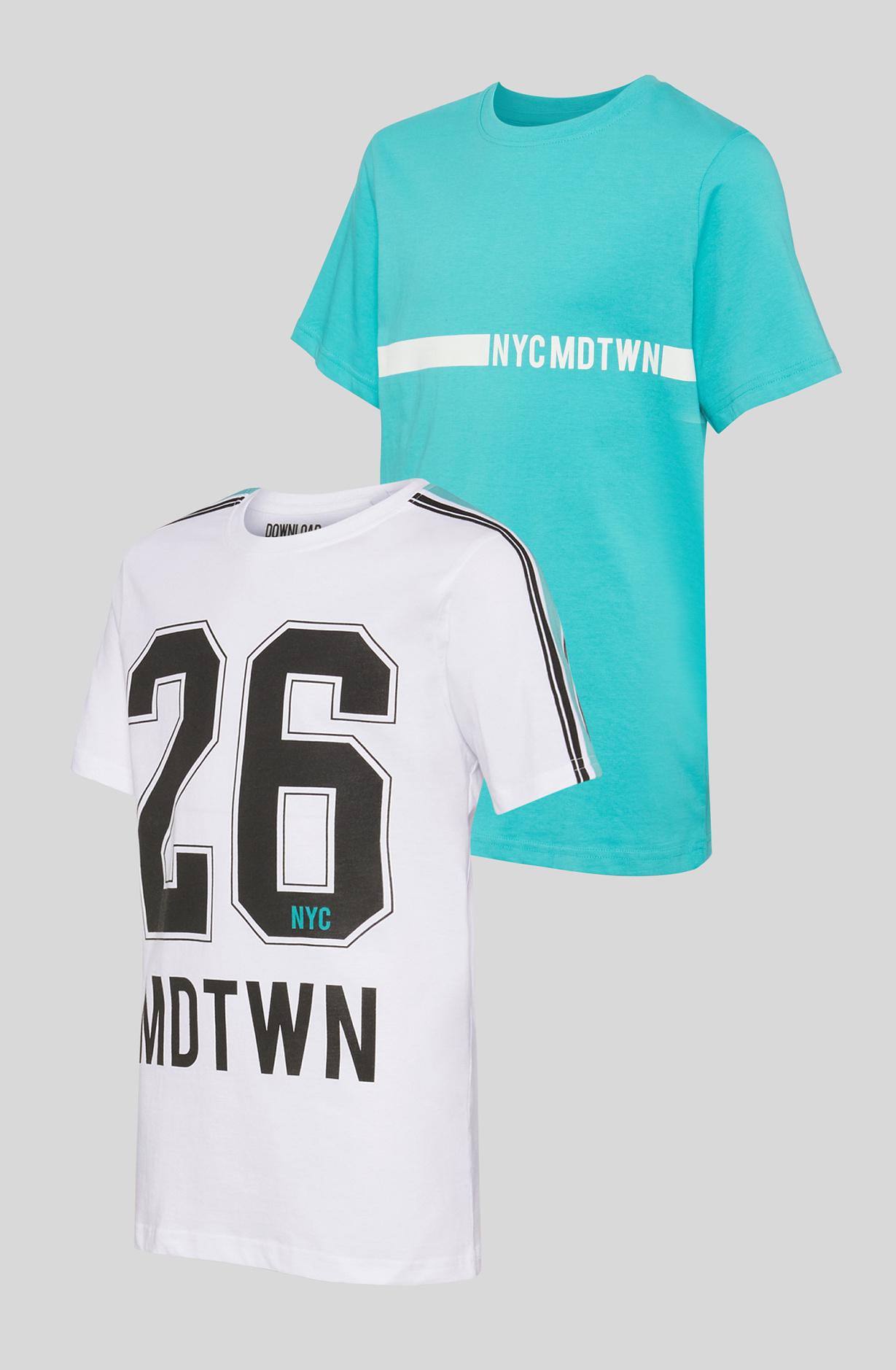 Набір футболок C&A для хлопчика 146-152 см Білий/Бірюзовий (2094673)