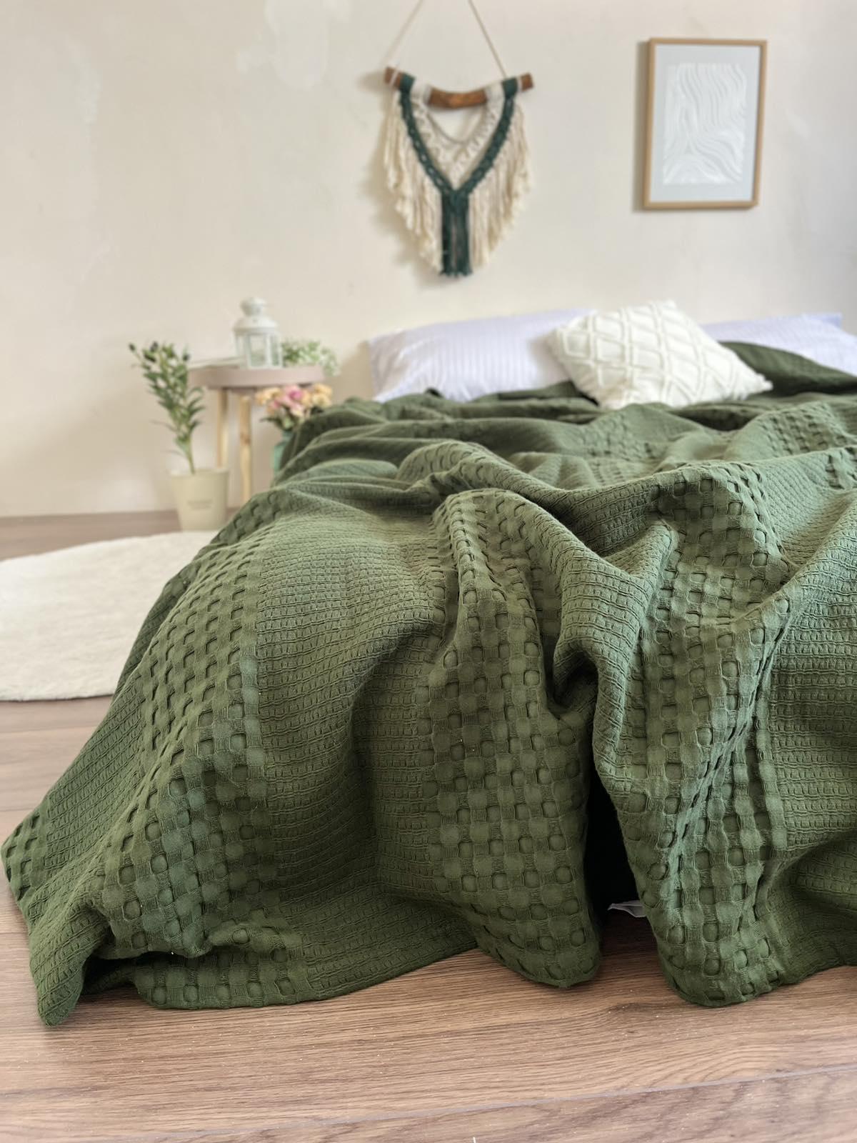 Покривало вафельне Марокко 140х200 см Зелений (18788762) - фото 7 Покривало вафельне Марокко 140х200 см Зелений (18788762) - фото 7