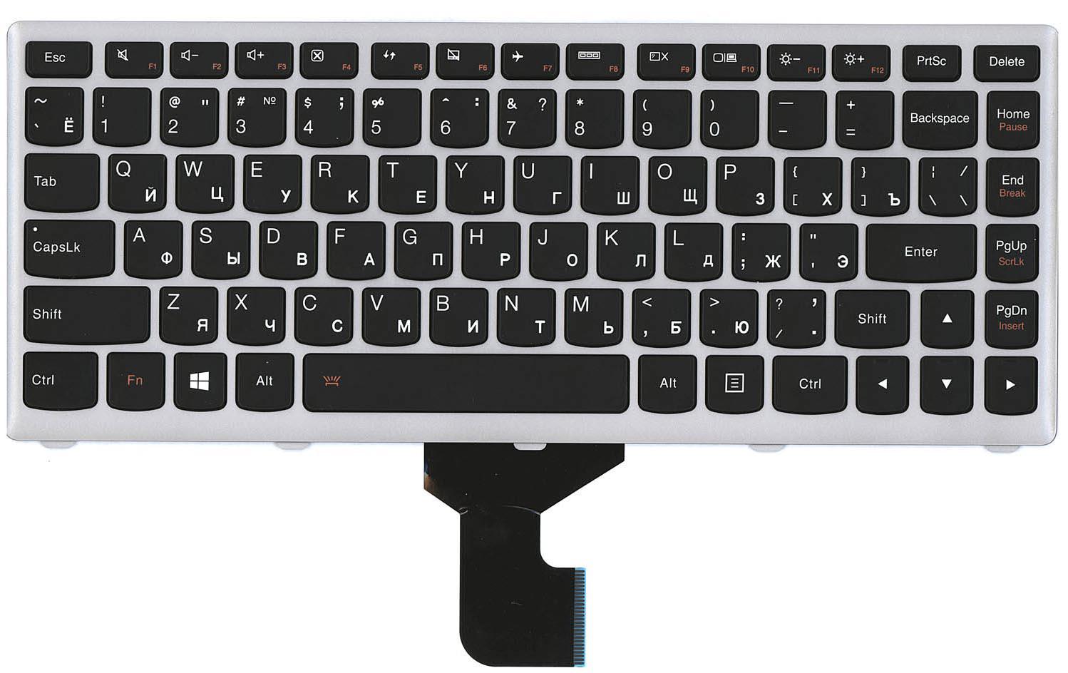 Клавиатура для ноутбука Lenovo IdeaPad Z400 с подсветкой Light Gray Frame Black