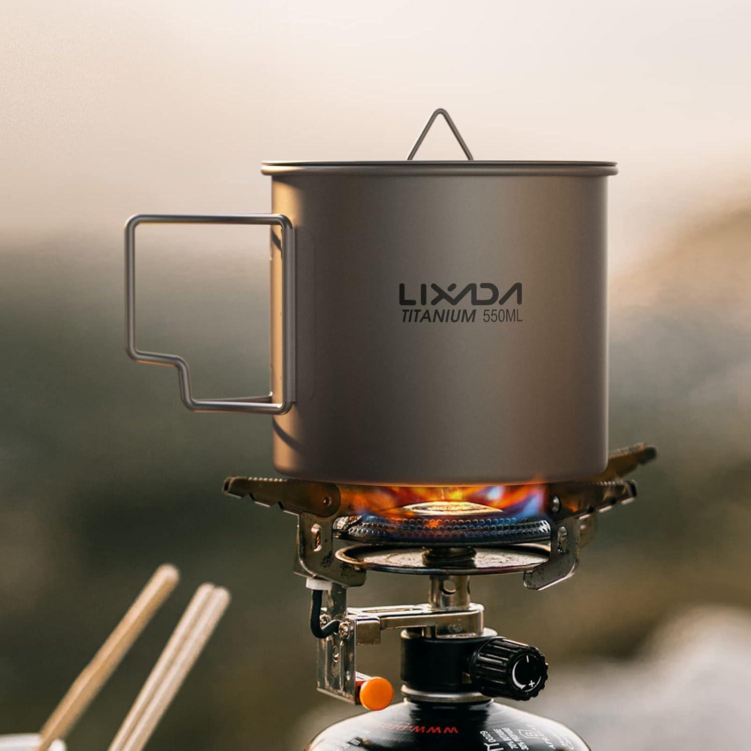 Кухоль зі складною ручкою Lixada Titanium 550 мл Grey (Y6017-3) - фото 3