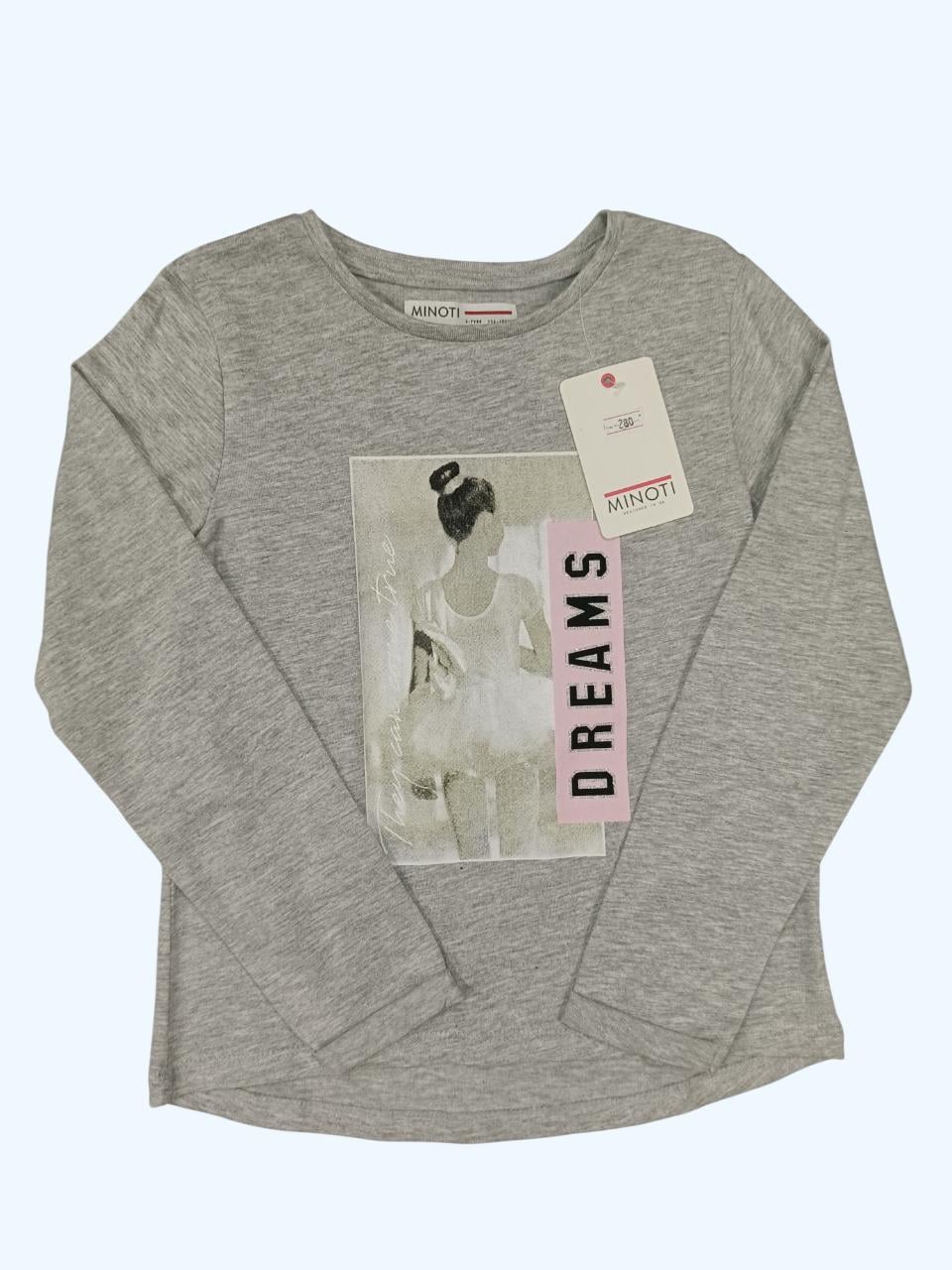 Лонгслів для дівчинки Minoti 146-152 см Сірий (0260D)