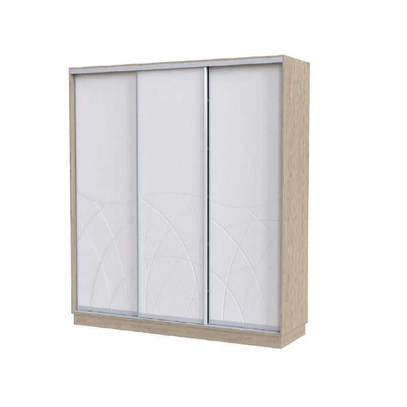 Шкаф купе Artinhead Loretto 2100x2400x603 трехдверный ЛДСП/МДФ Дуб сонома/Белый суперматовый Шкаф купе Artinhead Loretto 2100x2400x603 трехдверный ЛДСП/МДФ Дуб сонома/Белый суперматовый