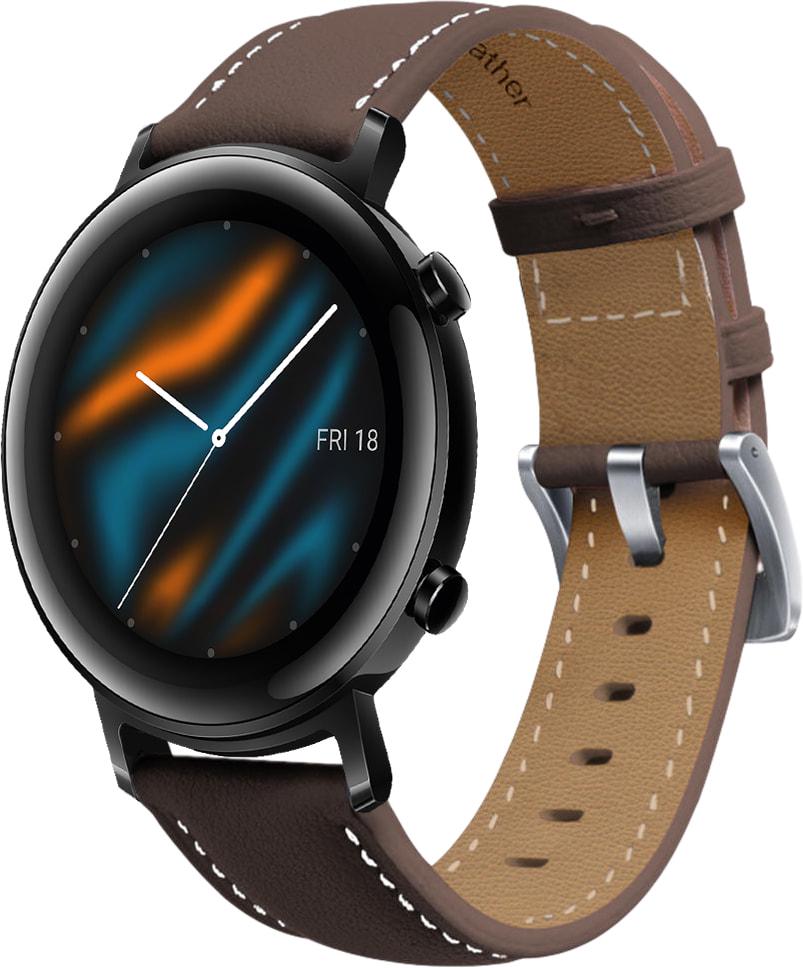 Ремешок кожаный Folsa для Huawei Watch GT 2 42 мм Dark Brown (31513-05)