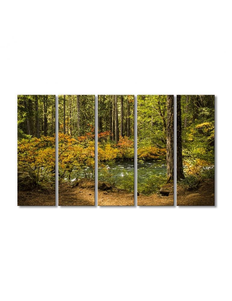 Картина модульная Пейзаж лесной рощи 5 модулей 70x105 см