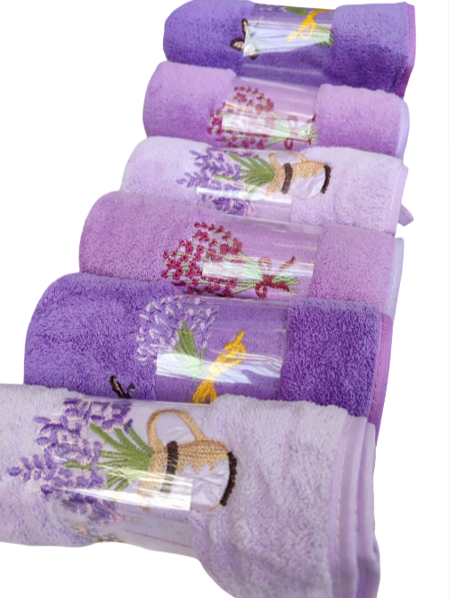 Набор кухонных полотенец 6 шт. Фиолетовый (П4К-al-6sh-006)