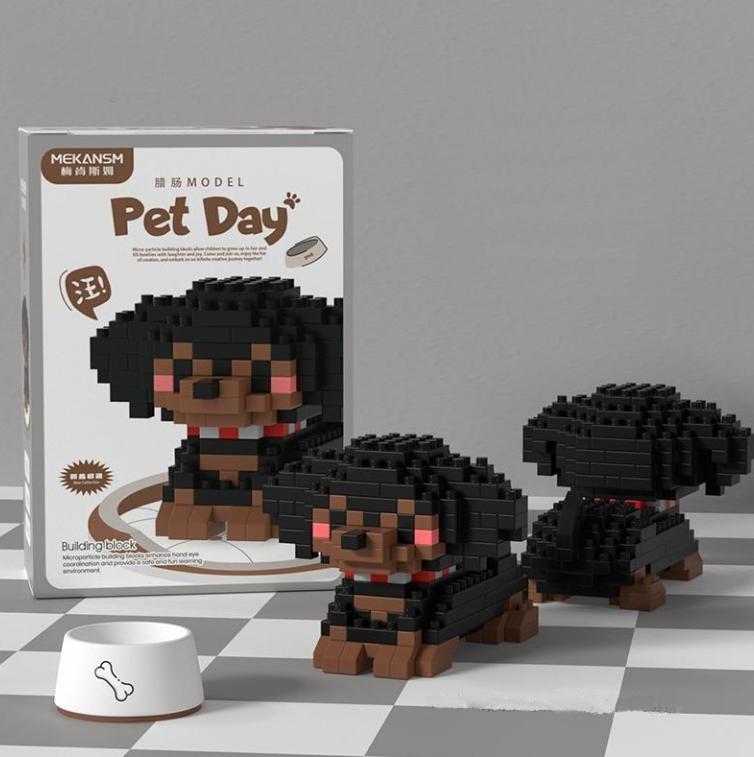Конструктор блоковий дитячий Pet day фігурка Собачка Такса (K210)