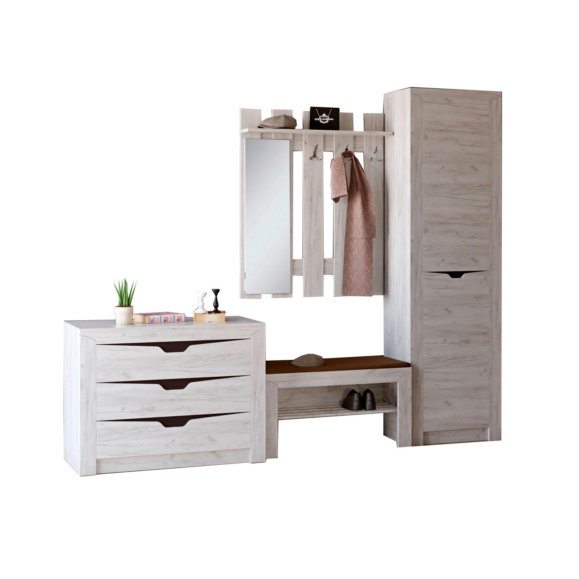 Передпокій модульний Еверест Ліберті 4 правий фасад Дуб крафт білий (DTM-2534)