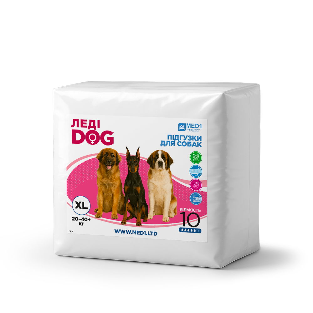 Підгузки для собак Леді Дог XL 10 шт. (MED1-LD-XL)