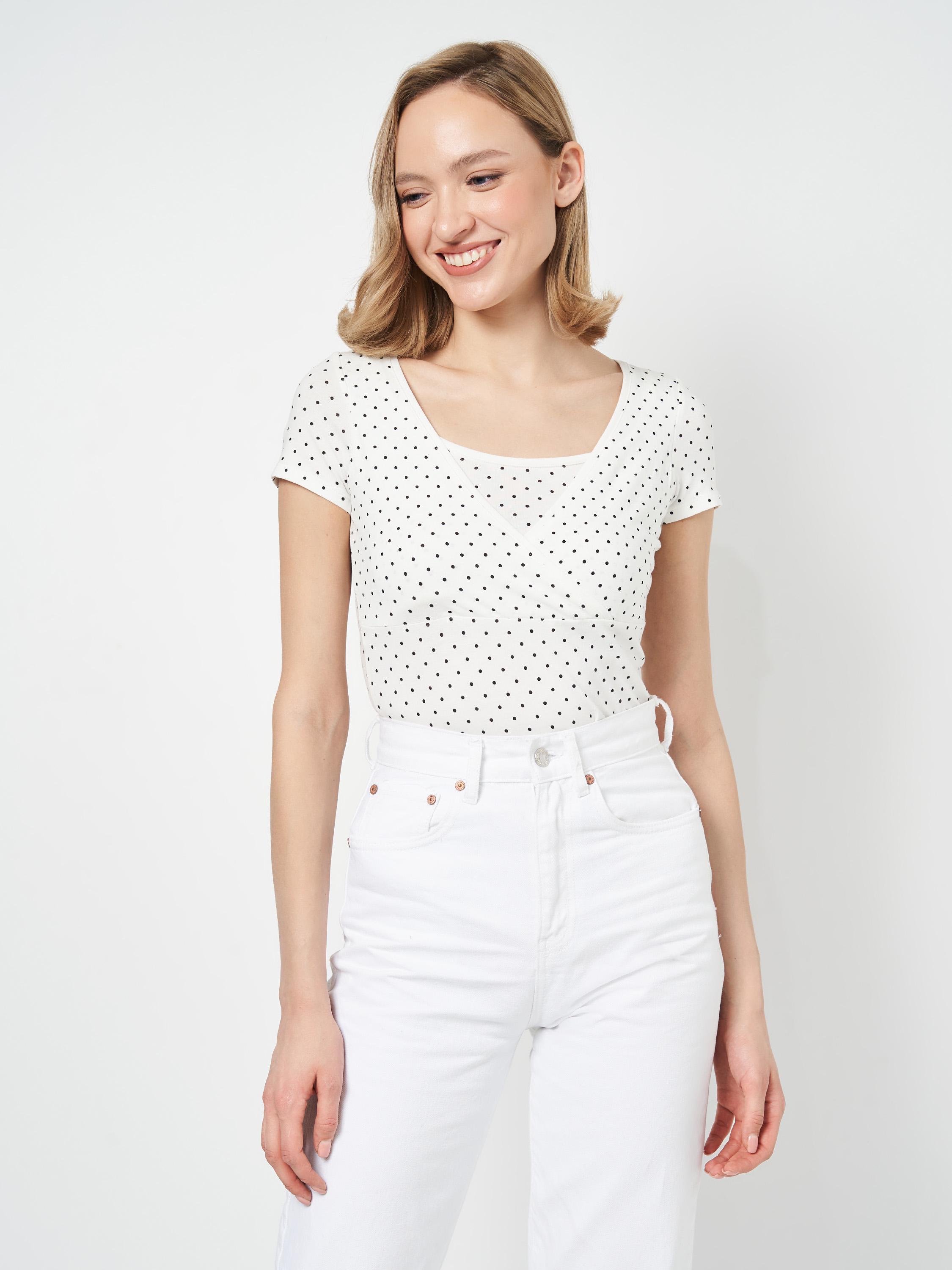 Футболка H&M для кормящих XS Белый горох (12114334140)