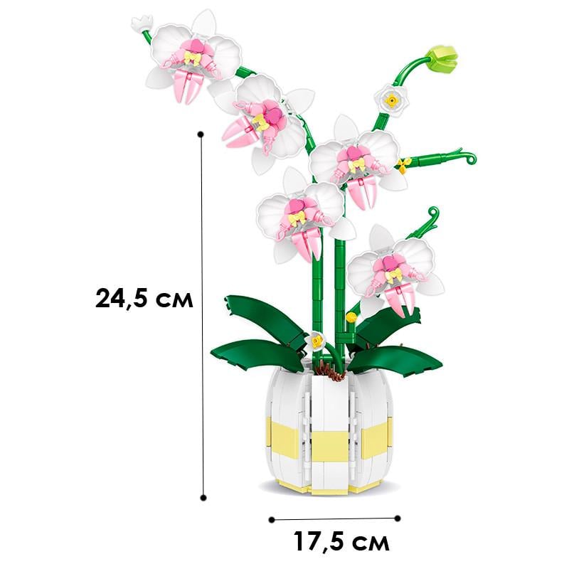 Конструктор будівельних блоків 3D Lesko YZ 2138 Орхідея 616 деталей (2039184419) - фото 2 Конструктор будівельних блоків 3D Lesko YZ 2138 Орхідея 616 деталей (2039184419) - фото 2