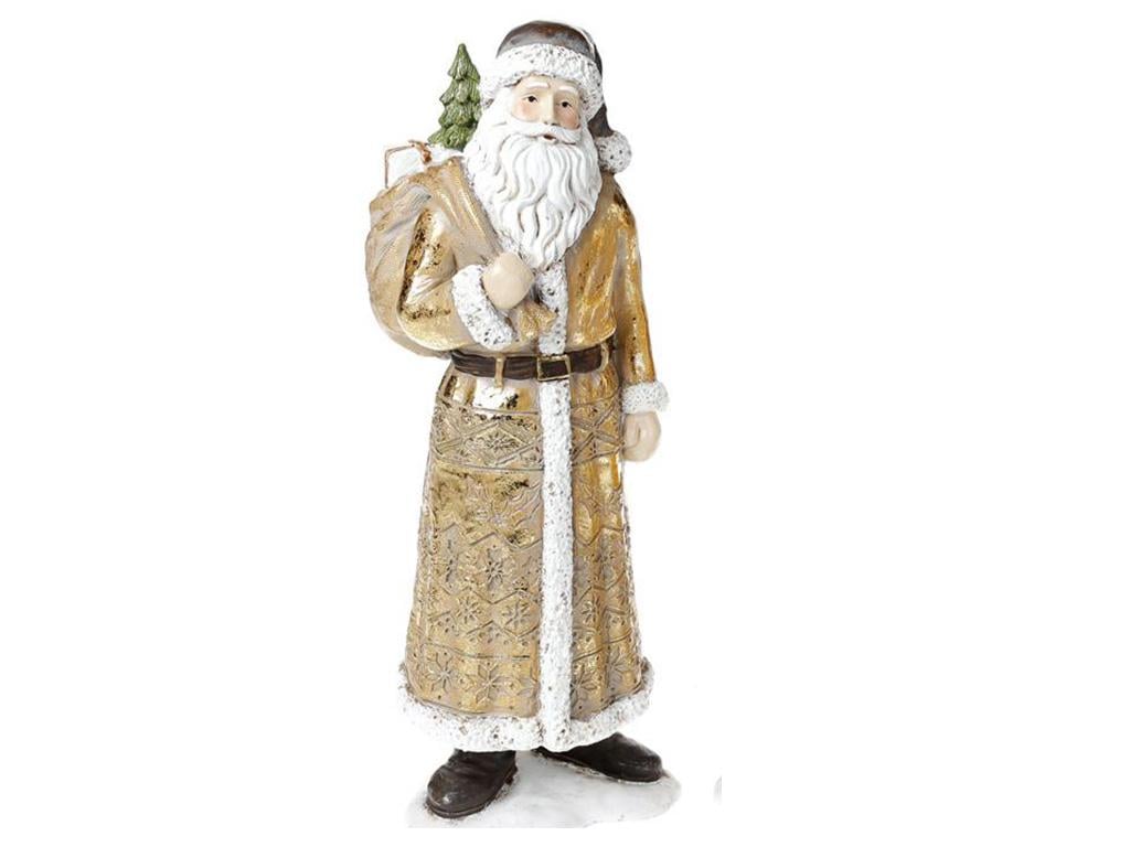 Статуэтка декоративная Санта с елочкой 30 см Шампань (BD-218-712-A1)