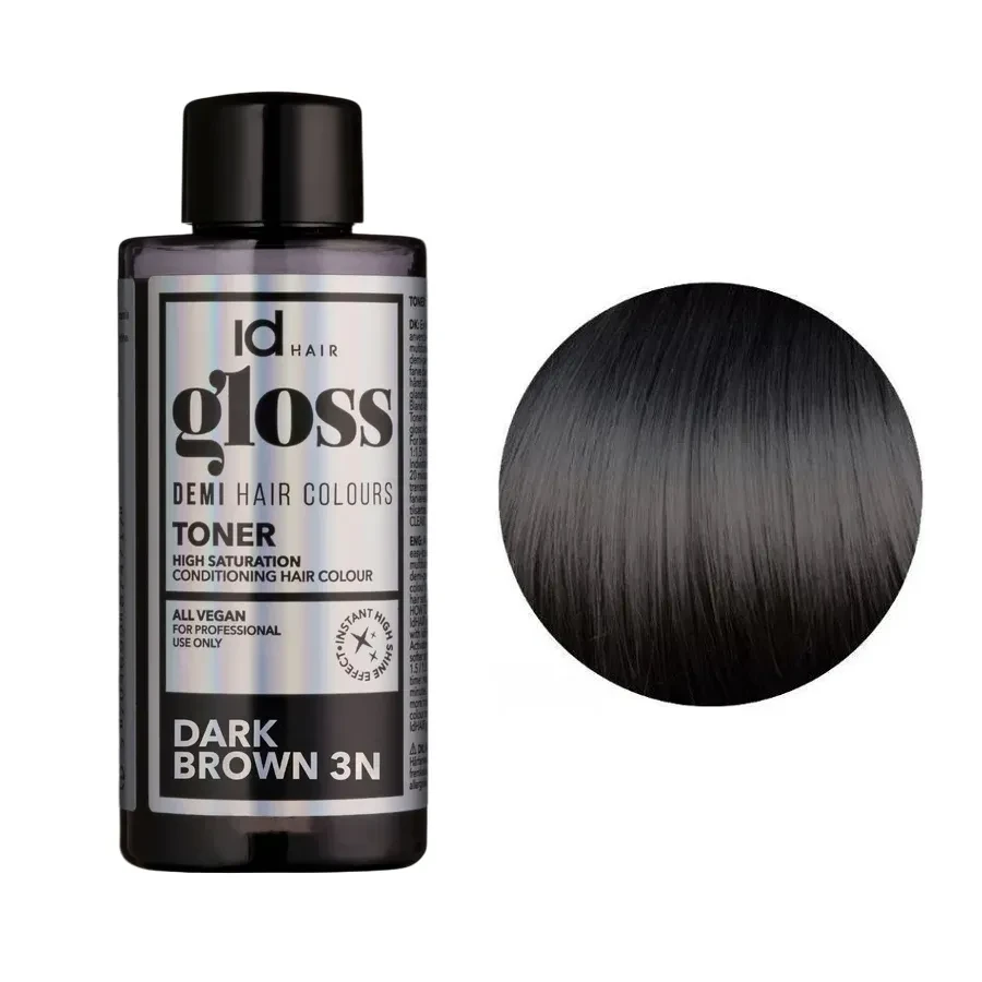 Краска для волос демиперманентная IdHair Gloss Toner 3N 3.0 Dark Brown 75 мл