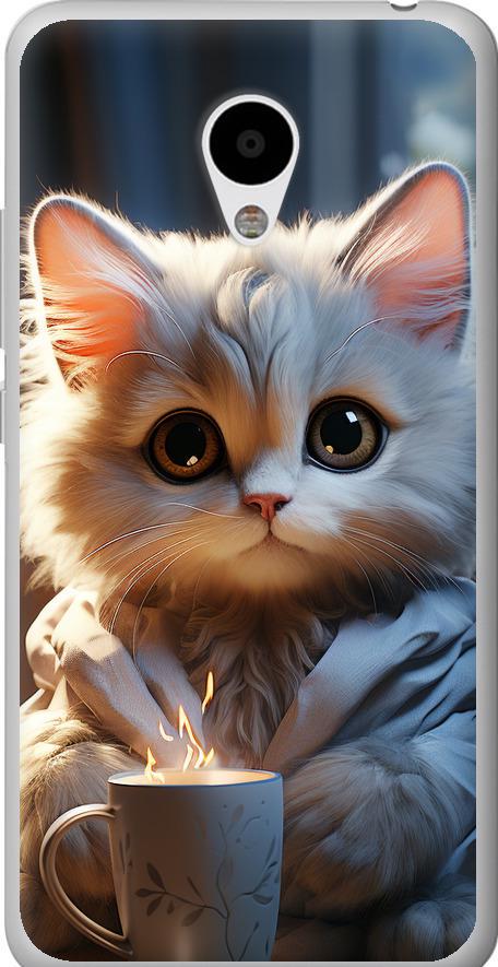 Чехол на Meizu M3s White cat (5646t-943-42517)
