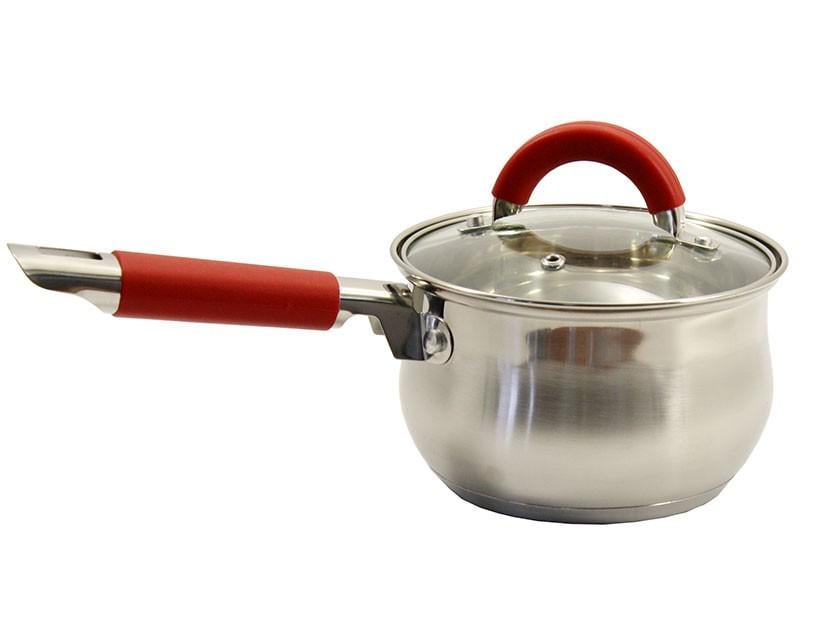 Ковш из нержавейки с крышкой стекло Zauberg ZB-1,3 RR 1,3 л