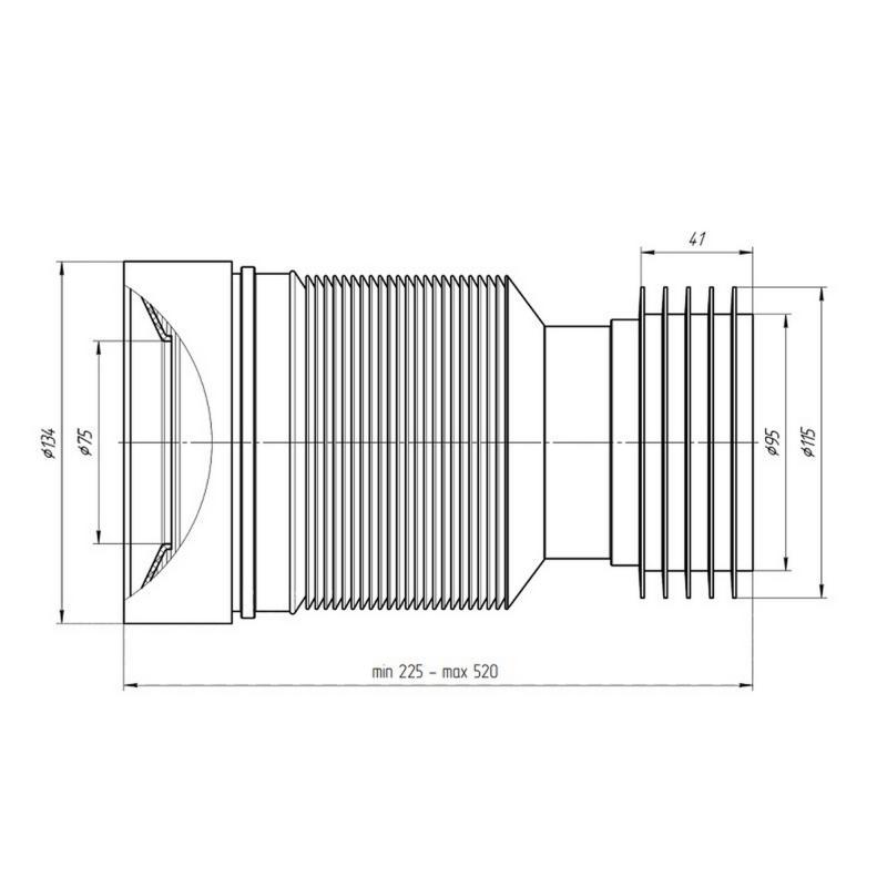 Труба гофрированная для унитаза К828 D-110 мм 230-500 мм - фото 2