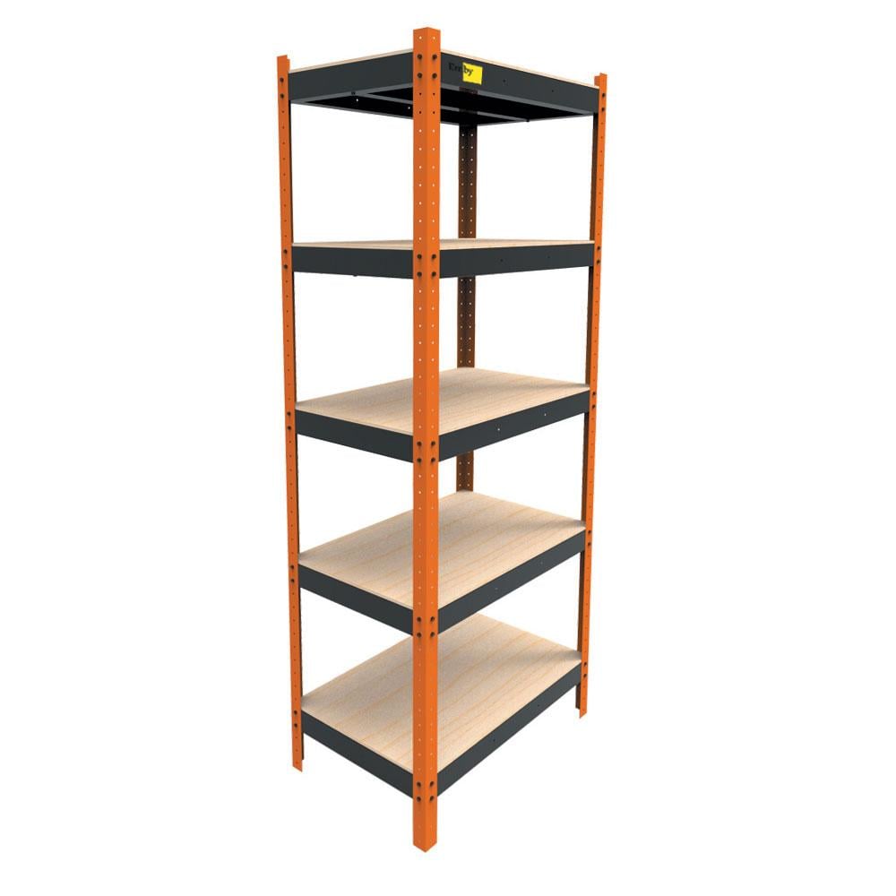 Стелаж металевий Emby Heavy Series посилений 5 полиць ДСП до 300 кг 2500х900x600 мм (65d33a276fb0382fce23f056)