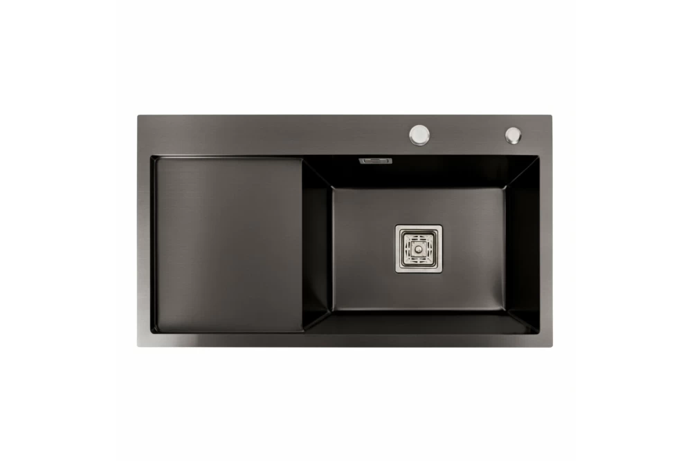 Мойка кухонная Platinum Handmade PVD R 780x430x220 мм Черный (374839)