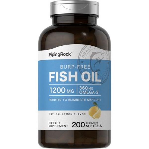 Риб'ячий жир Омега-3 Piping Rock Burp Free Coated Omega-3 Fish Oil 1200 mg 200 Burp-Free Softgels Риб'ячий жир Омега-3 Piping Rock Burp Free Coated Omega-3 Fish Oil 1200 mg 200 Burp-Free Softgels