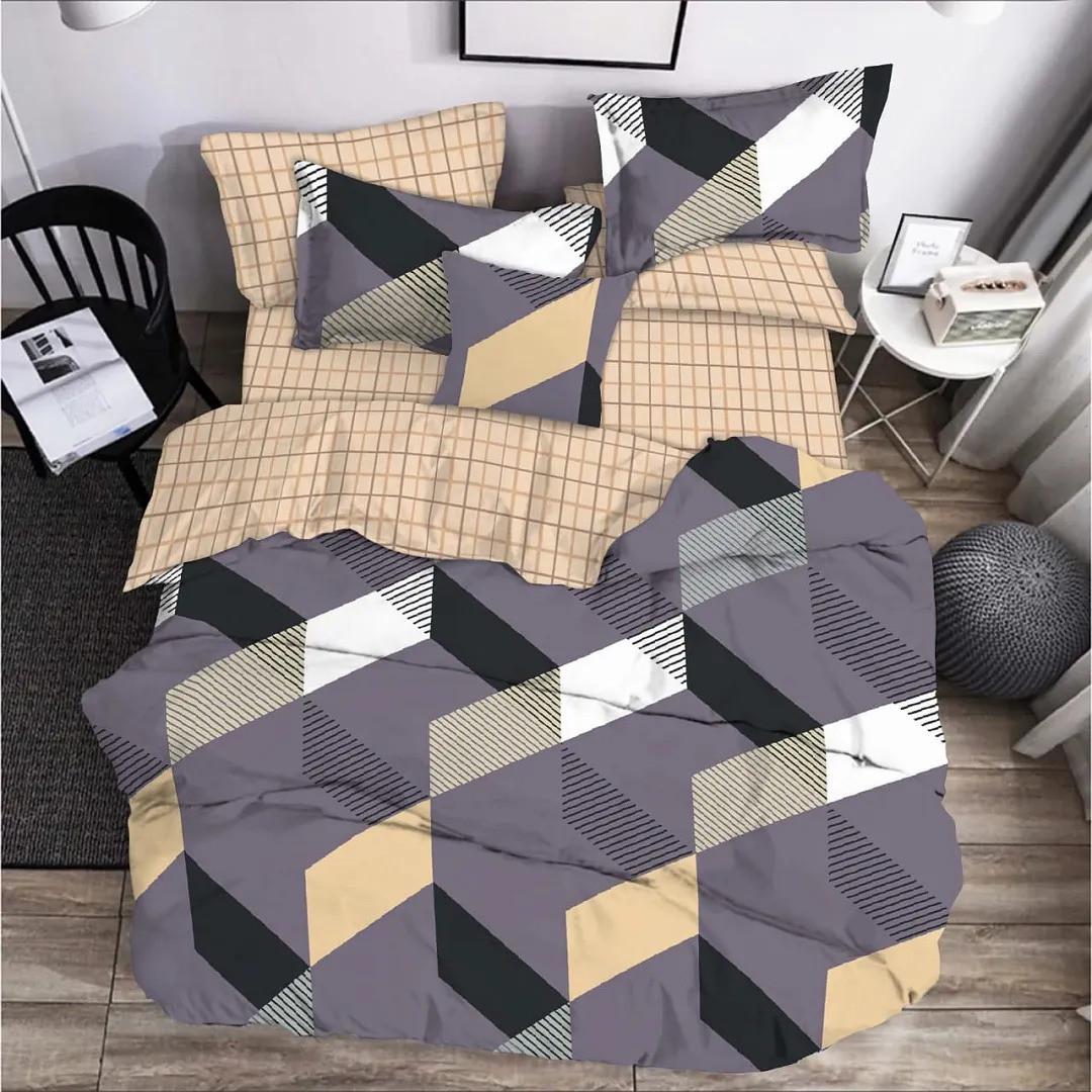 Постільна білизна Wellamart Затишок полуторний Бежево-бузковий (7509-3)