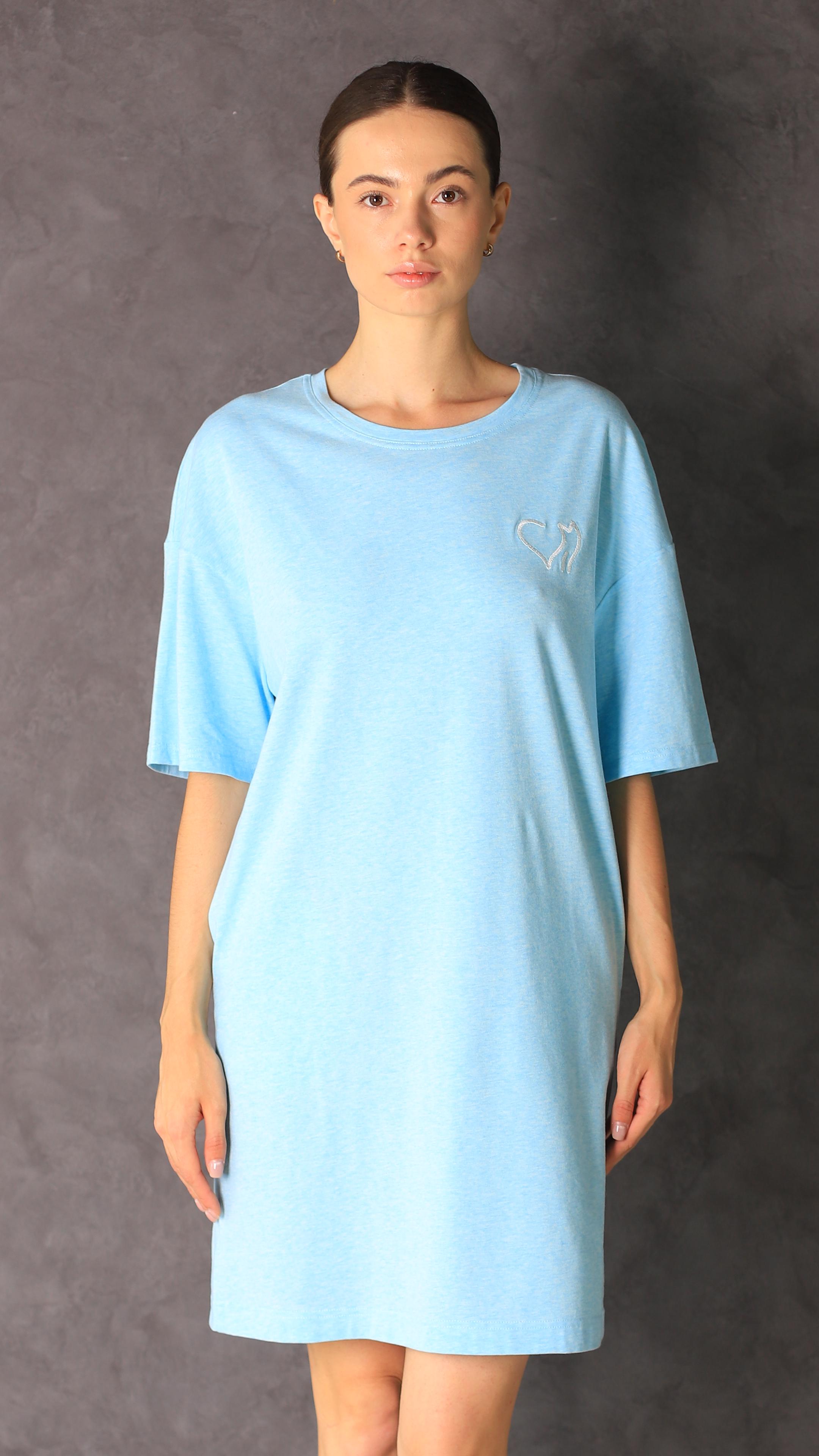 Ночная рубашка платье Ellen Kate 121/41/01 2XL голубая