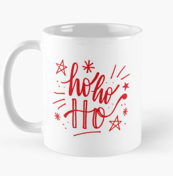 Чашка керамическая с принтом Но Но Но феерверк новогодний 330 мл Белый