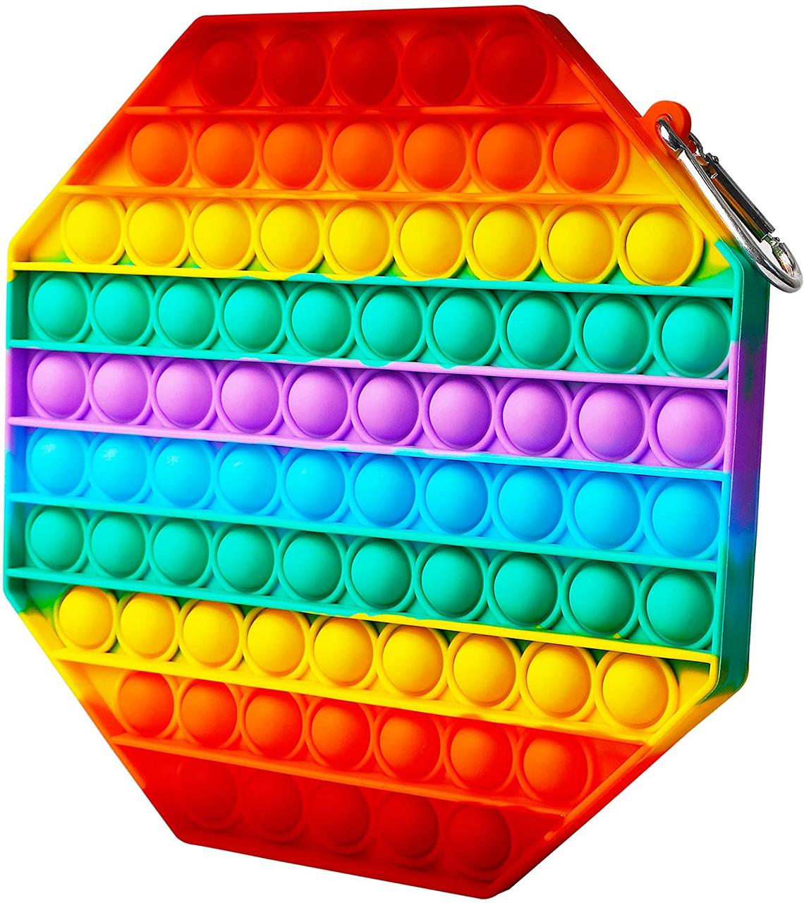 Играшка-антистресс Pop It Octagon Rainbow 20х20 см (121104) - фото 1