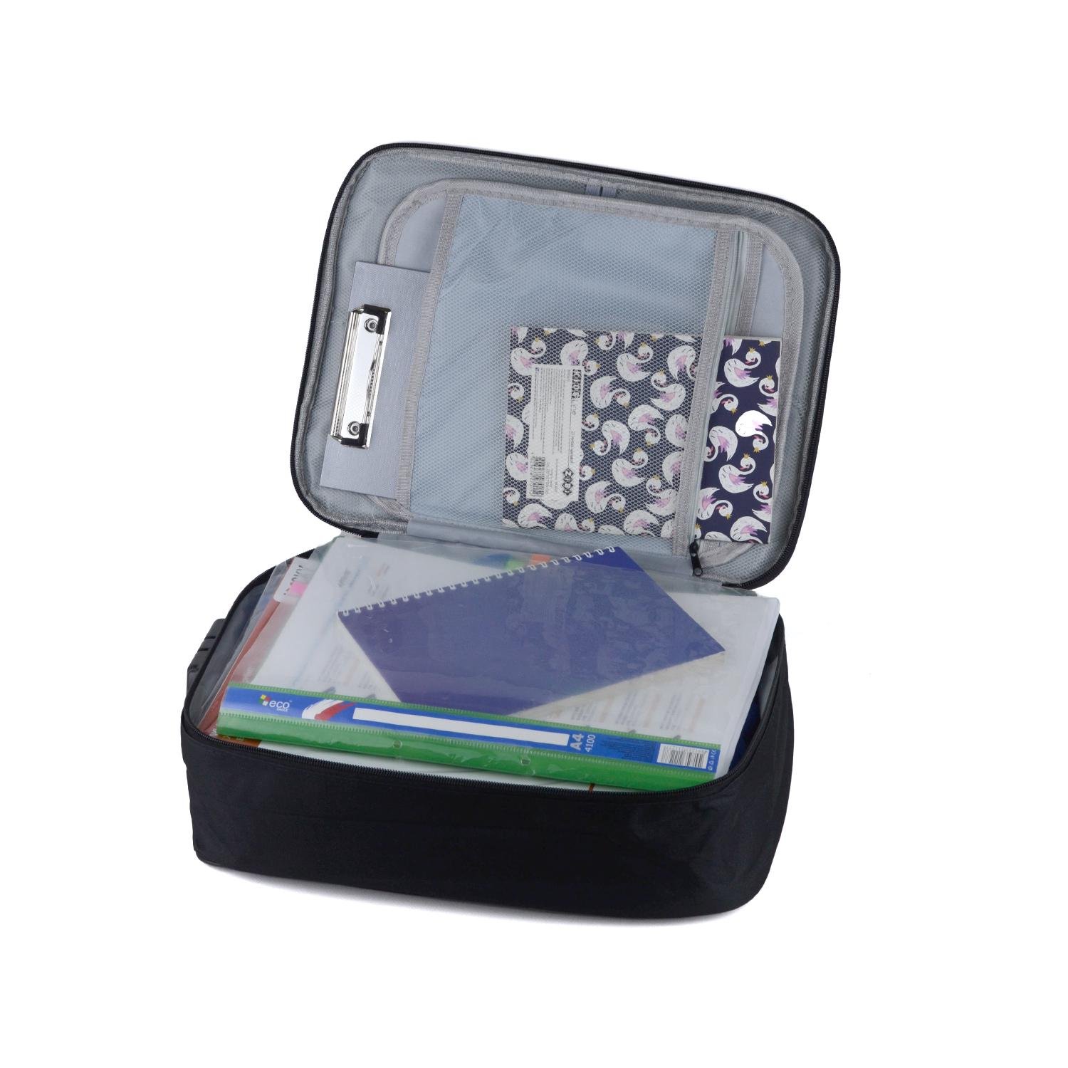 Сумка-органайзер для документов формата А4 с замком 36х28х12 см Черный (ОДД-12-23) - фото 3 Сумка-органайзер для документов формата А4 с замком 36х28х12 см Черный (ОДД-12-23) - фото 3