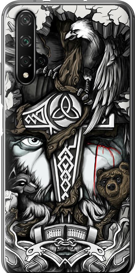 Чехол на Huawei Nova 5T Тату Викинг (4098u-1833-42517)