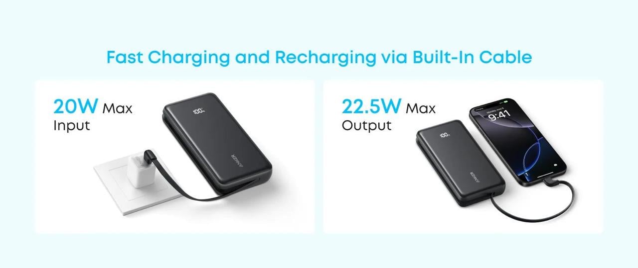 Повербанк Anker Zolo A110E 20000 mAh 22.5 Ват Чорний (30116685) - фото 9