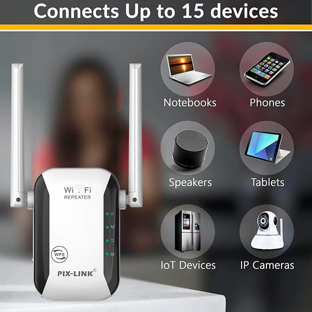 Wi-Fi репітер та ретранслятор LV-WR29 300 Мбіт/с 2,4 ГГц WPS антени AP режим (998102) - фото 5 Wi-Fi репітер та ретранслятор LV-WR29 300 Мбіт/с 2,4 ГГц WPS антени AP режим (998102) - фото 5