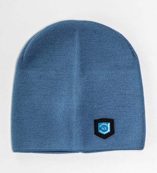 Шапка детская для мальчиков Минимал D792 без подкладки 48-52 см Голубой