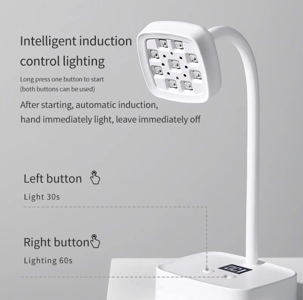 Лампа Led 6 для сушіння гель лаку на акумуляторі 1500 mAh 27 Вт - фото 7