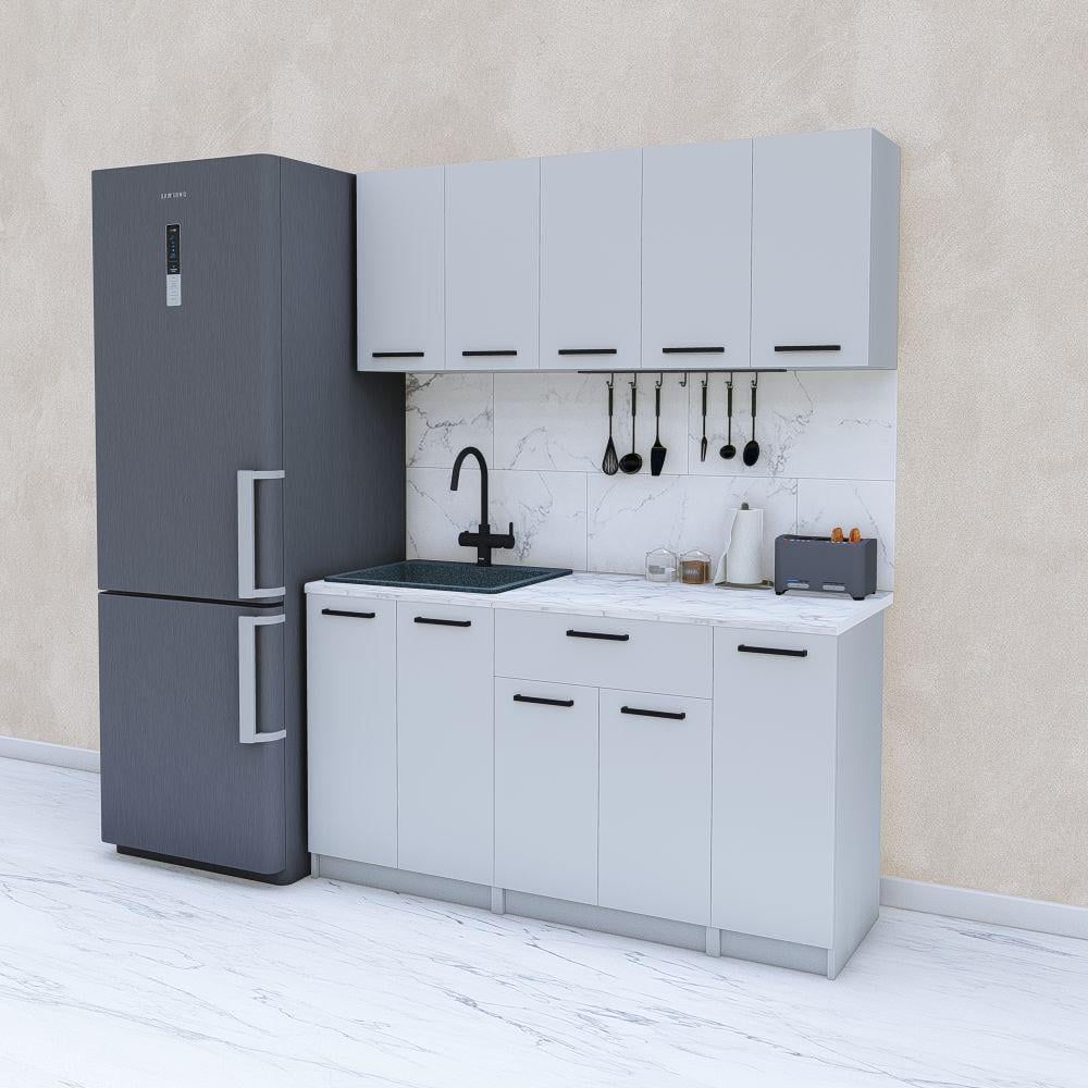 Кухня готовая 1,5 м 150 см Светло-серый (МП45)
