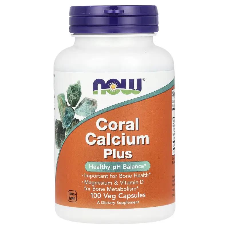 Коралловый кальций NOW CORAL CALCIUM PLUS MAG D 100 капс. (НФ-00001460)
