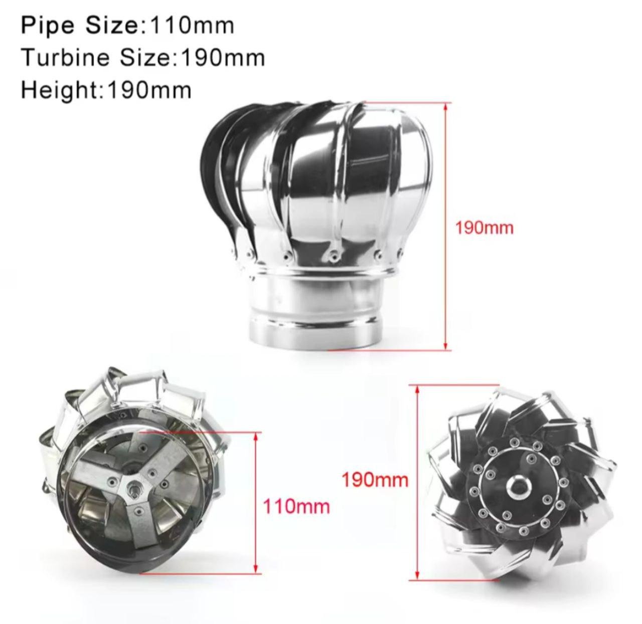 Турбодефлектор вентиляционный из нержавеющей стали 201 d 110 мм (23503434) - фото 5 Турбодефлектор вентиляционный из нержавеющей стали 201 d 110 мм (23503434) - фото 5